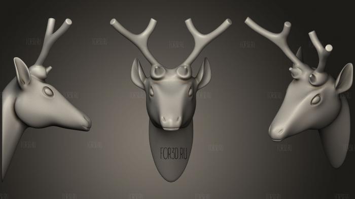 Deer Head 3d stl for CNC